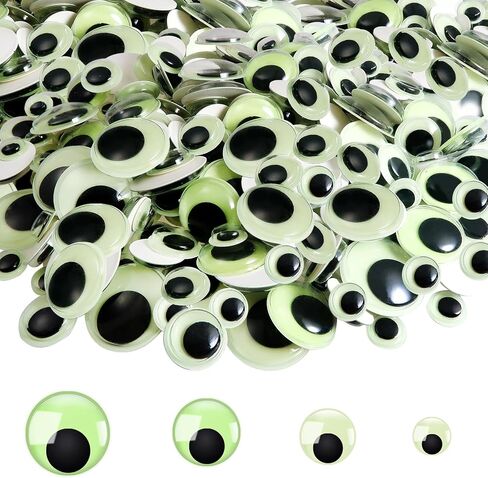 TOAOB 300pcs Googly Wiggle Eyes with Self Adhesive Large 10mm 15mm 20mm 25mm Black Plastic Sticker Eyes for DIY Crafts Scrapbooking Decoration in Saudi Arabia