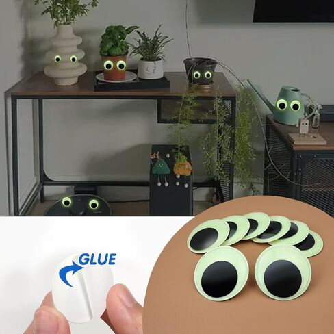 TOAOB 300pcs Googly Wiggle Eyes with Self Adhesive Large 10mm 15mm 20mm 25mm Black Plastic Sticker Eyes for DIY Crafts Scrapbooking Decoration in Saudi Arabia