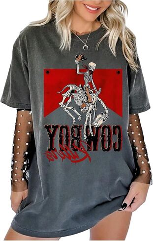 SOLY HUX Women's Summer Vintage Graphic Tees Short Sleeve Oversized T Shirt Western Rodeo Country Concert Tops in Saudi Arabia