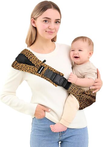 Toddler Sling Carrier - Premium Cotton, Expandable & Ergonomic, One Size Fits All, Ideal for 6-48 Months (11-44 lbs), Compact & Easy to Use, Beige in Kuwait