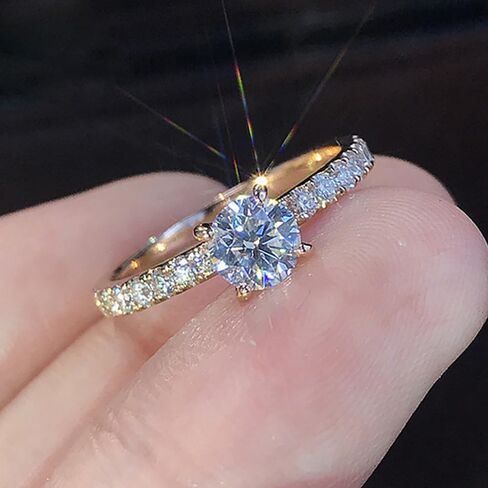 Luxury Promise Rings for Women Bridal Wedding Band Accessories Brilliant Cubic Zirconia Jewelry in Saudi Arabia