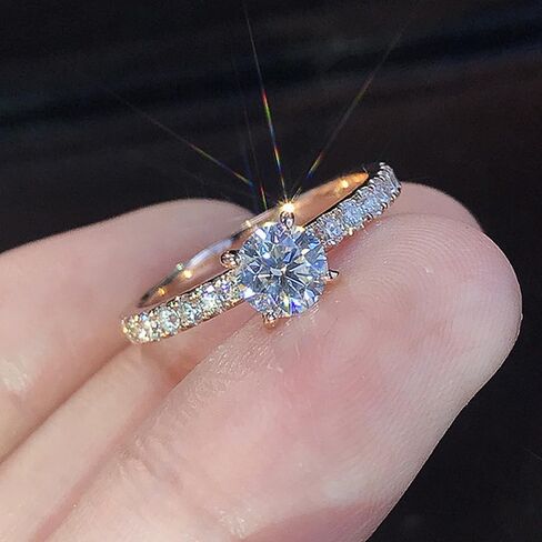 Luxury Promise Rings for Women Bridal Wedding Band Accessories Brilliant Cubic Zirconia Jewelry in Saudi Arabia