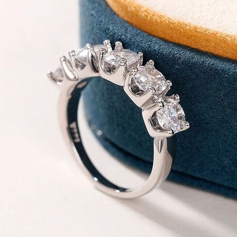 White Gold Plated White Cubic Zirconia Minimalist Engagement Rings Wedding Bridal Band Promise Rings Evening Parties Anniversary Valentine's Day Gifts Eternity Bands for Women in Saudi Arabia