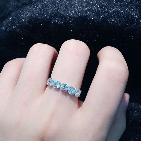 White Gold Plated White Cubic Zirconia Minimalist Engagement Rings Wedding Bridal Band Promise Rings Evening Parties Anniversary Valentine's Day Gifts Eternity Bands for Women in Saudi Arabia