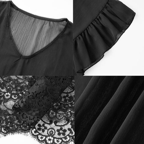 Women's Sheer Poncho Top Y2K Batwing Sleeve Loose Fit See-through Mesh Cape Shirt Cover-up Sexy Lace Floral Blouses in Saudi Arabia