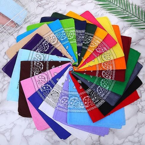 21 Inch Printed Square Head Scarf for Women Men - Hair Scarf Bandanas Combo Soft Stylish Versatile (10 Pcs) in Saudi Arabia