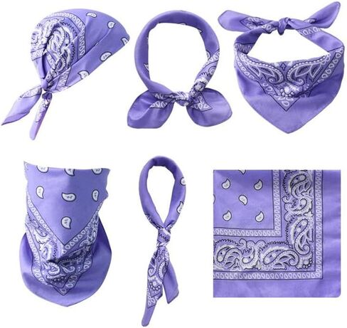 21 Inch Printed Square Head Scarf for Women Men - Hair Scarf Bandanas Combo Soft Stylish Versatile (10 Pcs) in Saudi Arabia