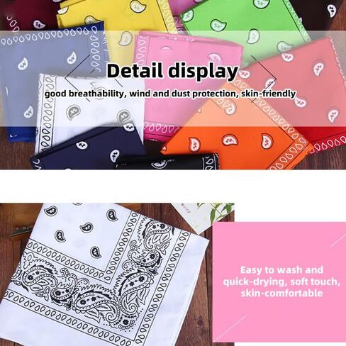 21 Inch Printed Square Head Scarf for Women Men - Hair Scarf Bandanas Combo Soft Stylish Versatile (10 Pcs) in Saudi Arabia