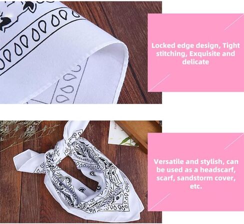 21 Inch Printed Square Head Scarf for Women Men - Hair Scarf Bandanas Combo Soft Stylish Versatile (10 Pcs) in Saudi Arabia