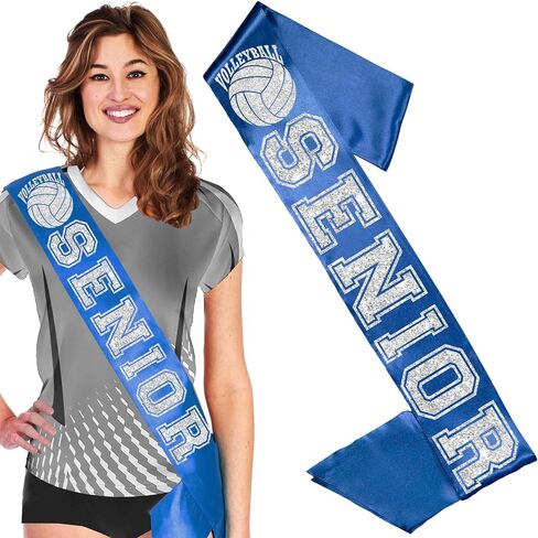 Senior Gifts - High School Senior Night Party Royal Blue PREMIUM GRADE SATIN Sash - Sports Team Supplies in Saudi Arabia