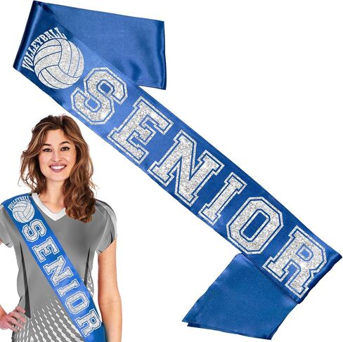 Senior Gifts - High School Senior Night Party Royal Blue PREMIUM GRADE SATIN Sash - Sports Team Supplies in Saudi Arabia