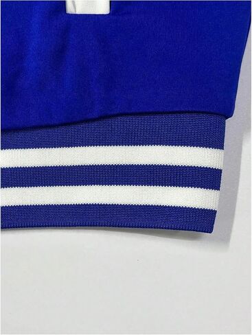 SHENHE Women's Varsity Baseball Jacket Button Down Colorblock Letterman Cropped Bomber Jacket in Kuwait