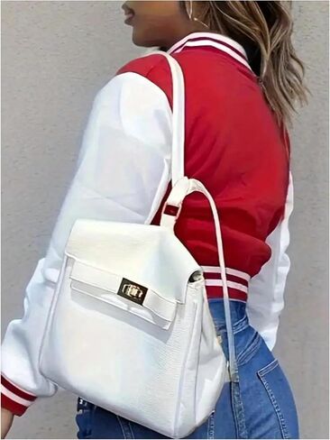 SHENHE Women's Varsity Baseball Jacket Button Down Colorblock Letterman Cropped Bomber Jacket in Saudi Arabia