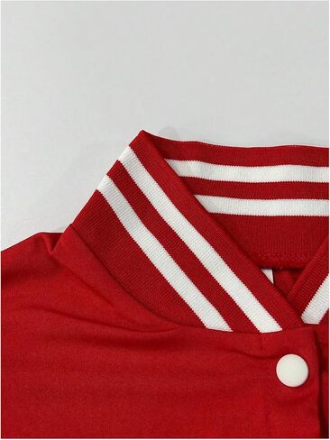 SHENHE Women's Varsity Baseball Jacket Button Down Colorblock Letterman Cropped Bomber Jacket in Saudi Arabia