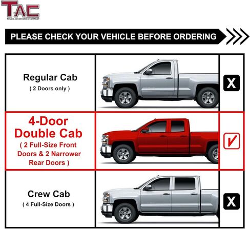 TAC Side Steps Running Boards Fit Chevy Silverado/GMC Sierra 1999-2018 1500 & 1999-2019 2500/3500 Extended/Double Cab (Incl. 2019 Silverado 1500 LD/2019 Sierra 1500 Limited) (Exclude C/K Classic) in Saudi Arabia