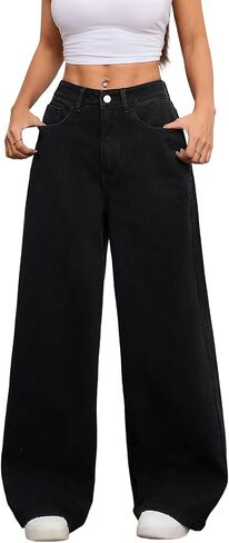 Baggy Jeans for Women Wide Leg Denim Pants Hip Hop Y2k Vintage Loose Fit Relaxed Streetwear in Saudi Arabia