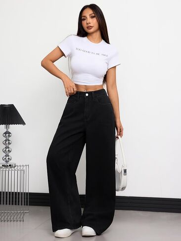 Baggy Jeans for Women Wide Leg Denim Pants Hip Hop Y2k Vintage Loose Fit Relaxed Streetwear in Saudi Arabia