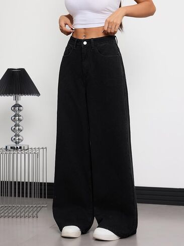 Baggy Jeans for Women Wide Leg Denim Pants Hip Hop Y2k Vintage Loose Fit Relaxed Streetwear in Saudi Arabia