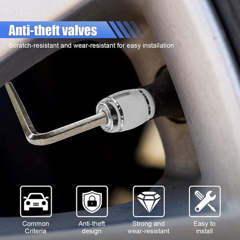 10PCS Sport Bullet Car Tire Valve Stem Caps, Anti Theft Locking Auto Tire Air Covers, Dustproof Wheel Valve Stem Cap with Rubber Seal, Universal Car Accessories for Truck Motorcycle Bicycle (Black) in Saudi Arabia