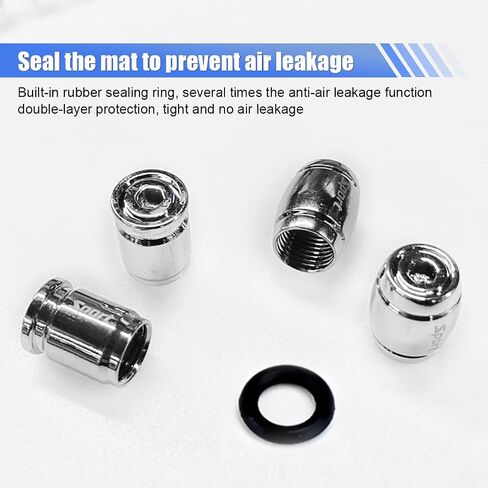 10PCS Sport Bullet Car Tire Valve Stem Caps, Anti Theft Locking Auto Tire Air Covers, Dustproof Wheel Valve Stem Cap with Rubber Seal, Universal Car Accessories for Truck Motorcycle Bicycle (Black) in Saudi Arabia