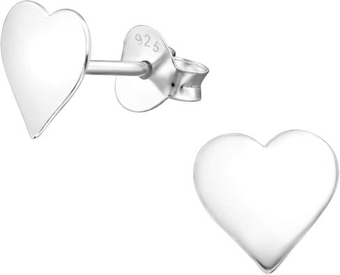 925 Sterling Silver Heart Stud Earrings, Sold as a Pair in Saudi Arabia