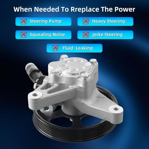 21-5442 Power Steering Pump with Pulley - Compatible with 2005-2010 Honda Odyssey, 2005-2008 Pilot & 2007-2013 Acura MDX - Replaces 56110-RDJA01, 56110-PVJA01 in Kuwait