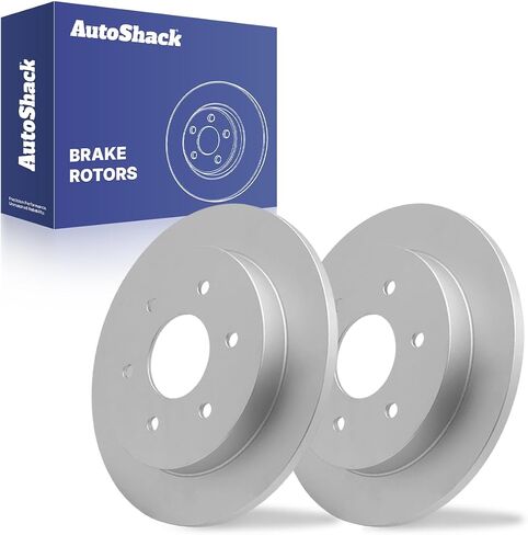 AutoShack Rear Drilled & Slotted Brake Rotors | Replacement For INFINITI QX56 2004 Nissan Pathfinder Armada 2004-2015 TITAN 2005-2015 2017-2019 Armada RWD | Silver Matte Finish | 2-PC Set | TurboGuard in Saudi Arabia