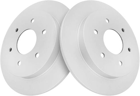 AutoShack Rear Drilled & Slotted Brake Rotors | Replacement For INFINITI QX56 2004 Nissan Pathfinder Armada 2004-2015 TITAN 2005-2015 2017-2019 Armada RWD | Silver Matte Finish | 2-PC Set | TurboGuard in Saudi Arabia