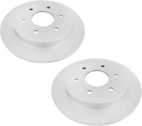 AutoShack Rear Drilled & Slotted Brake Rotors | Replacement For INFINITI QX56 2004 Nissan Pathfinder Armada 2004-2015 TITAN 2005-2015 2017-2019 Armada RWD | Silver Matte Finish | 2-PC Set | TurboGuard in Saudi Arabia