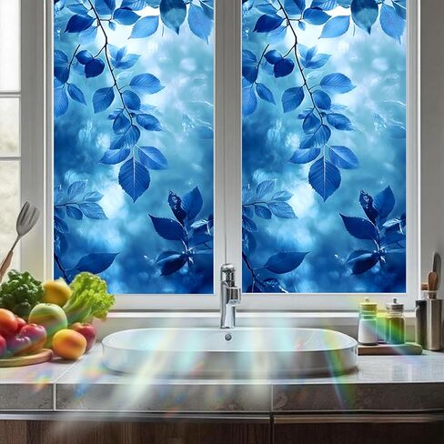Nuxovilar Black Vine Window Film, 17.7×39.4inch, Embossed Leaf Pattern Static Cling for Privacy & Decor (Frosted) in Saudi Arabia