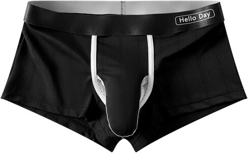 Men's Underwear Separated Pouch Ice Silk Boxer Briefs Elephant Nose Turnks Enhance Boxers in Kuwait