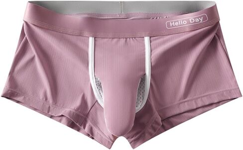Men's Underwear Separated Pouch Ice Silk Boxer Briefs Elephant Nose Turnks Enhance Boxers in Kuwait