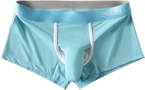 Men's Underwear Separated Pouch Ice Silk Boxer Briefs Elephant Nose Turnks Enhance Boxers in Kuwait