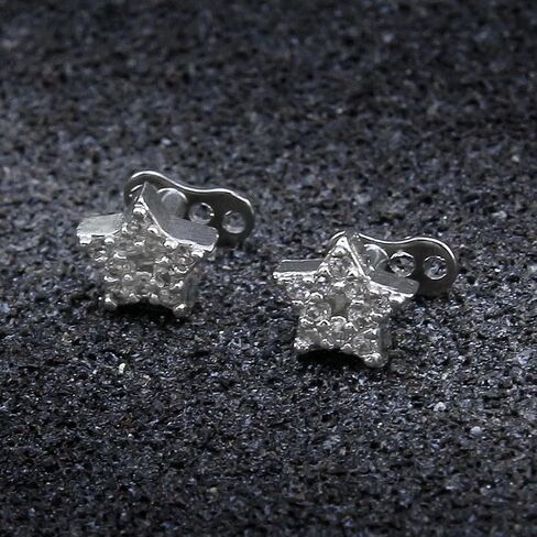 2pcs Dermal Anchor Tops and Base Titanium Steel Piercing Jewelry, Star in Saudi Arabia