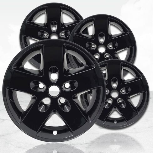 17" 4pc Gloss Black Wheel Skins (Set of 4) for Jeep Wrangler 2007-2017 in Saudi Arabia