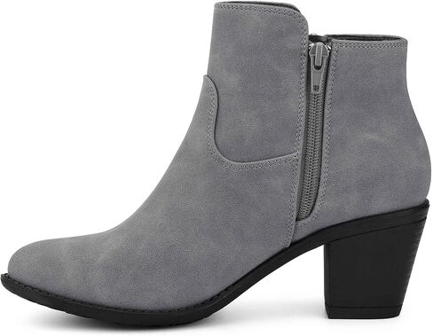 Perphy Low Chunky Heel Side Zipper Booties for Women in Saudi Arabia