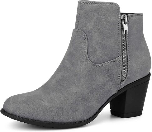 Perphy Low Chunky Heel Side Zipper Booties for Women in Saudi Arabia