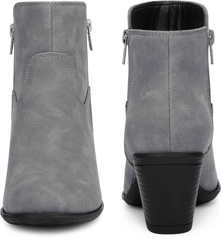 Perphy Low Chunky Heel Side Zipper Booties for Women in Saudi Arabia