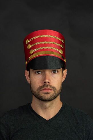 Adult Drummer Boy Toy Soldier Hat Shoulder Epaulettes Costume Accessory in Saudi Arabia