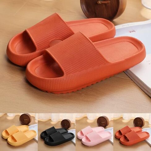 Women Platform Slippers Summer Beach Eva Soft Sole Slide Sandals Leisure Men Ladies Indoor Bathroom Anti-Slip Shoes(Black,40-41(260mm)) in Saudi Arabia