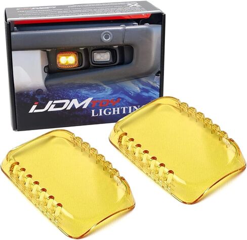 iJDMTOY قطعتان 2500K عدسات غطاء درع ضوء الضباب LED انتقائية باللون الأصفر، متوافقة مع Ford 2021-up F-150 Raptor، 2022-up Bronco Raptor in Saudi Arabia