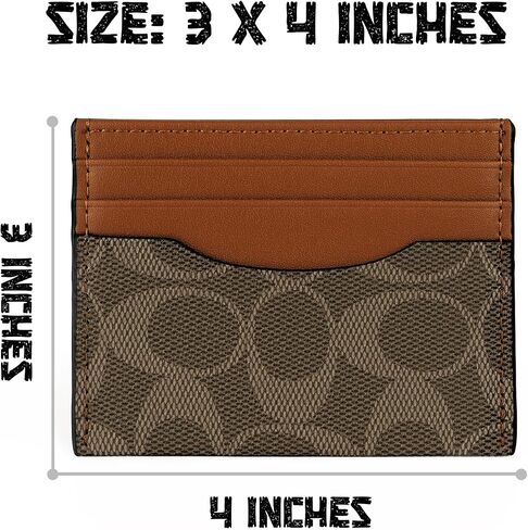 Leather Credit Card Holder Wallet for Men and Women – Classic Pattern Front Pocket Wallet with 6 Card Slots and 1 Cash Pocket (Pink) in Saudi Arabia