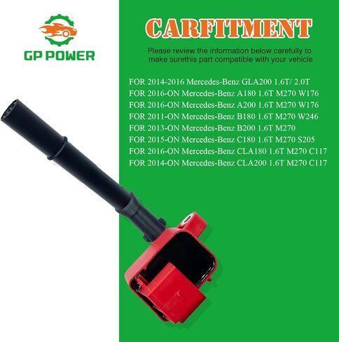 Ignition Coil A2709060500 A2709060100 UF744 0221604036 Set Of 1 Compatible with Mercedes-Benz GLA200 A180 A200 B180 B200 CLA180 1.6T 2.0T M270 W176 W246 S205 C117 in Saudi Arabia