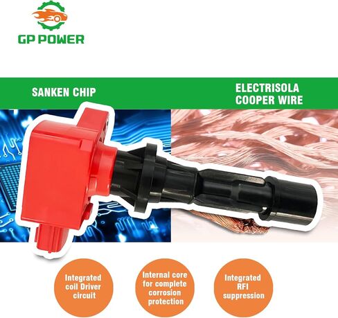 حزم ملف الإشعال الأحمر L3G2-18-100A UF540 UF-540 099700-1000 مجموعة من 4 متوافقة مع Mazda 3 6 CX-7 CX7 MX-5 Miata MX5 2.0 2.3 2.5 L4 LF L3 L5 PE in Saudi Arabia