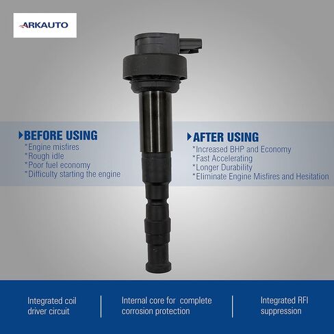 MOTORCYCLE IGNITION COIL PACK OF 1 Compatible With BMW F650GS F700GS F800R F800 GS K1200 K1300S Replacement 7 715 846-02 771584602 12138523968 ARK-IG584602 in Saudi Arabia