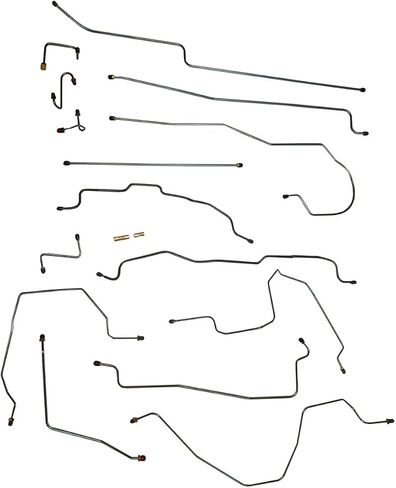 Inline Tube Compatible with 1990-94 Chevrolet GMC Truck 1/2-Ton 4WD Std & Ext.Cab Long & Short Bed Rear Drum Brake Line Kit 17pc, Stainless in Saudi Arabia