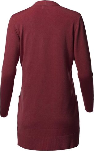 Women's Long Sleeve Soft Popcorn Knit Sweater Open Front Cardigan Outwear with Pockets in Saudi Arabia