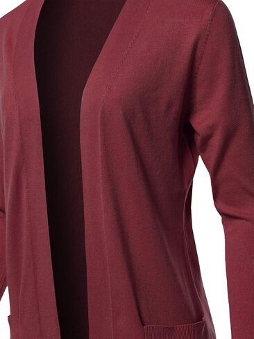 Women's Long Sleeve Soft Popcorn Knit Sweater Open Front Cardigan Outwear with Pockets in Saudi Arabia