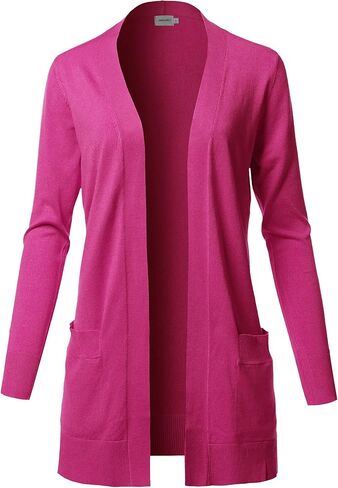 Women's Long Sleeve Soft Popcorn Knit Sweater Open Front Cardigan Outwear with Pockets in Kuwait