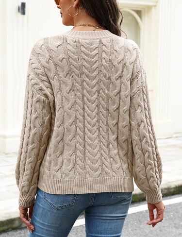 CiCiBird Womens Fall Cardigan Sweaters Casual Cable Knit Button Jackets Long Sleeve Open Front Outwear Coat in Saudi Arabia